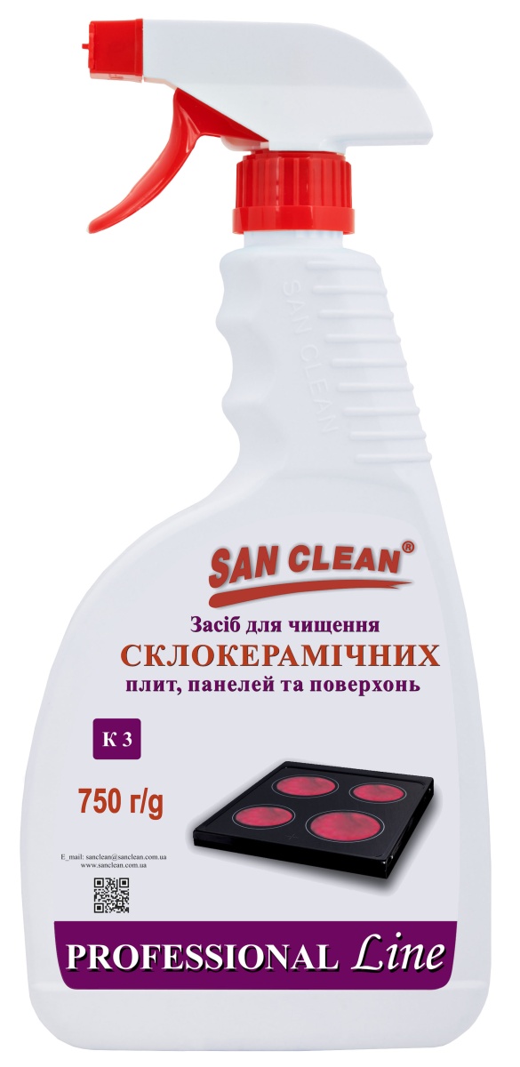 Средство для чистки стеклокерамических плит и поверхностей — SanClean